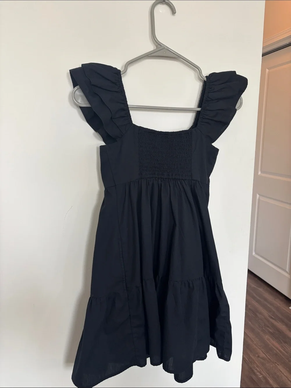 Black Mini Sundress with Ruffle Straps - Picture 2 of 2